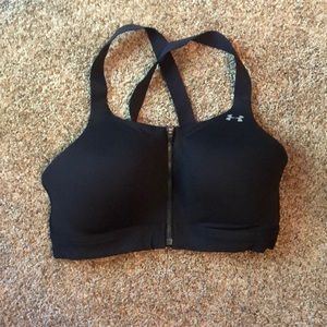 Under Armour Black Zipper Sports Bra 36D